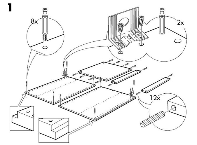 comparing an iFixit photo to Ikea's manuals
